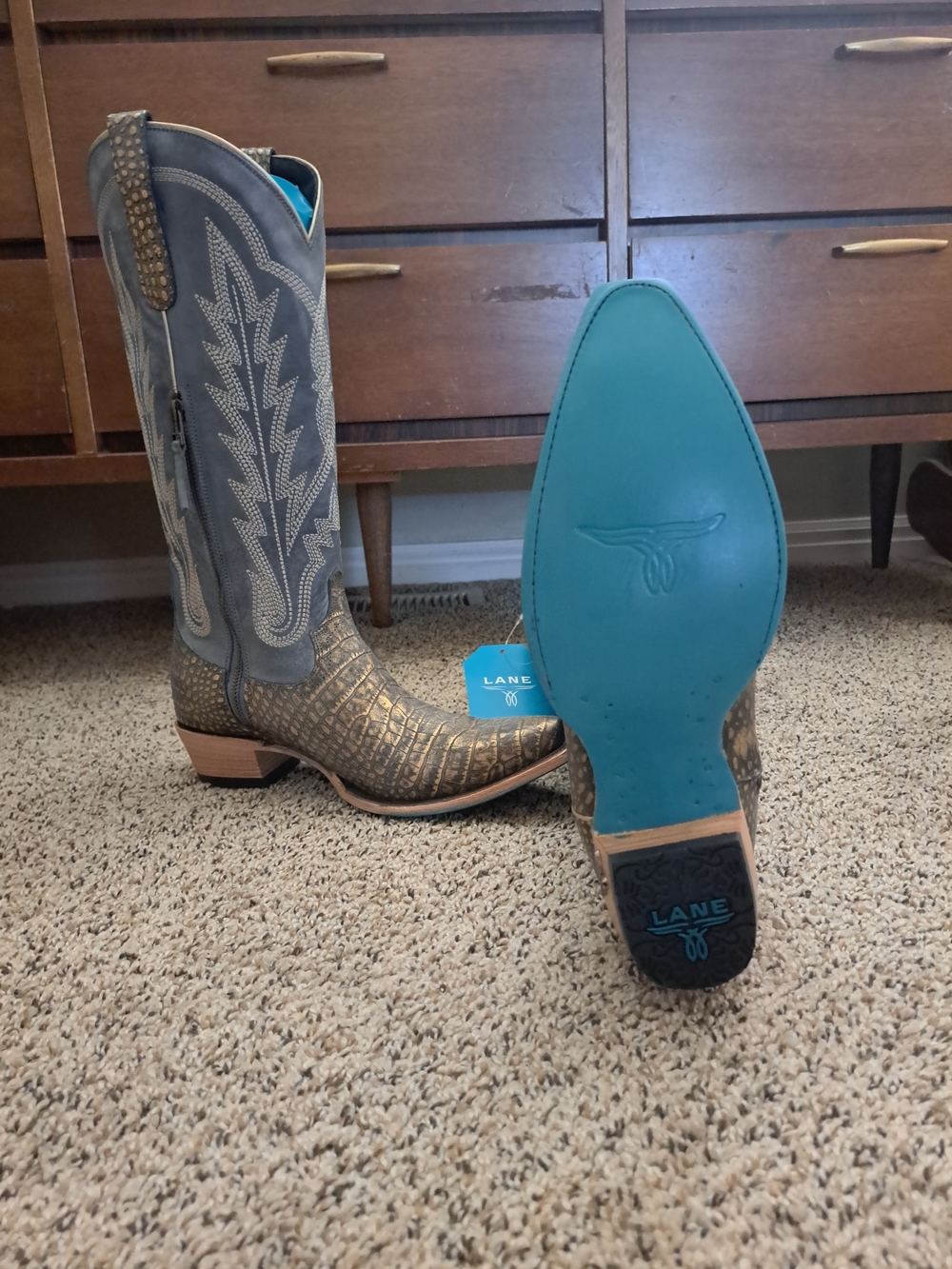 Size 10 Lane Womens Cowboy Boots. - Picture 3 of 10